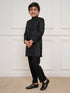Boy's Black Sherwani And Pyjama Set